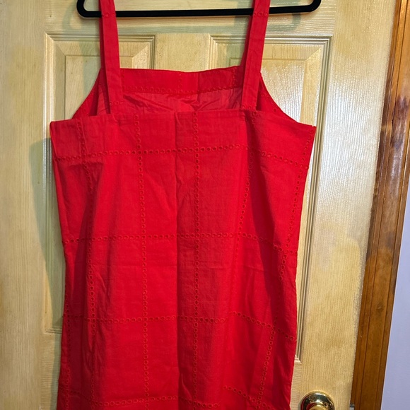 Banana Republic Women's Eyelet Mini Dress Size XL Cadmium Red New with Tags NWT - Picture 9 of 11